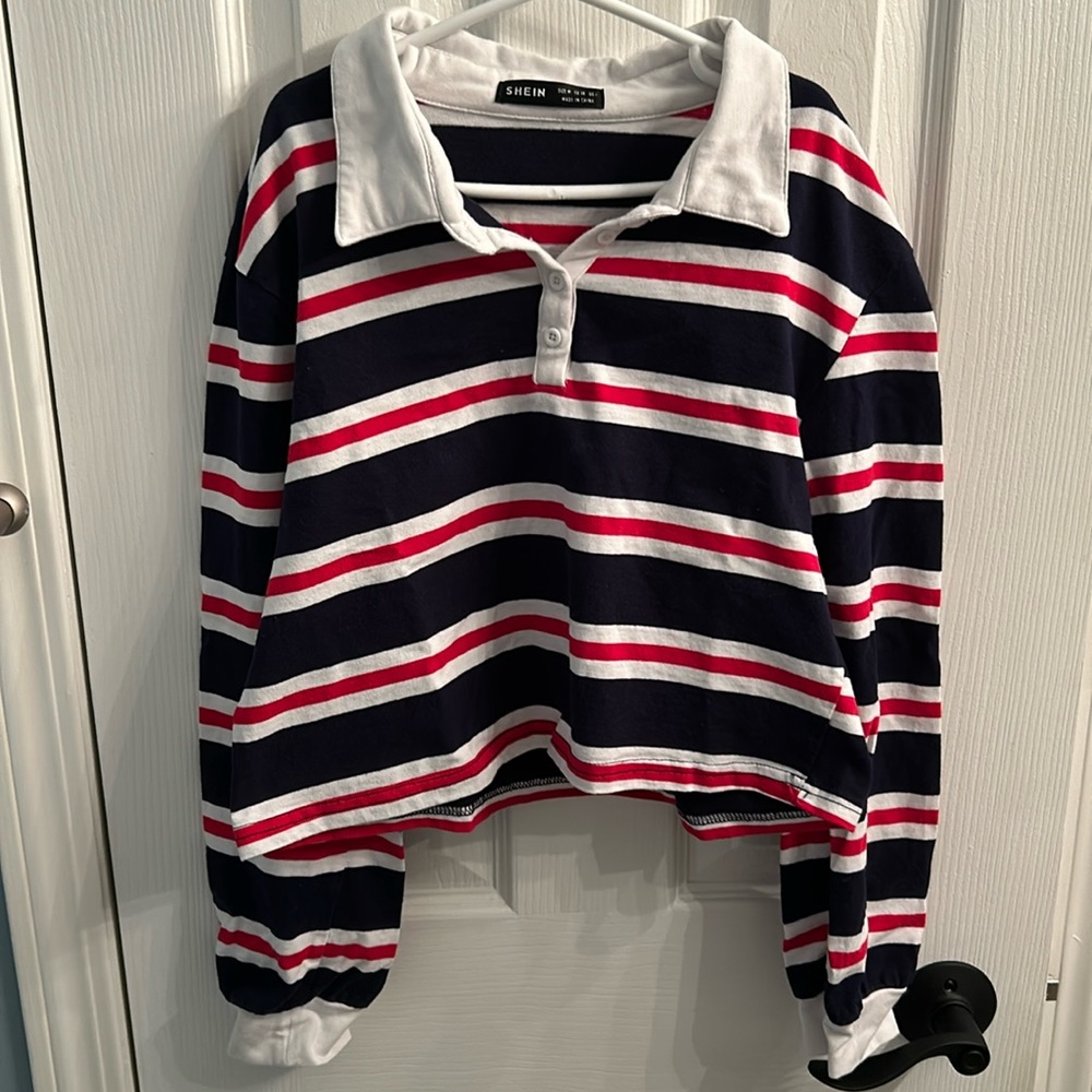 SHEIN - Women’s M Cropped Striped Shirt